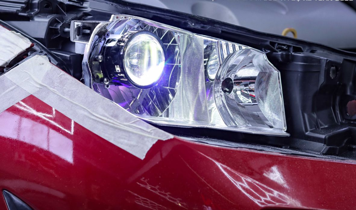 Độ đèn bi LED pha-cos cho toyota vios